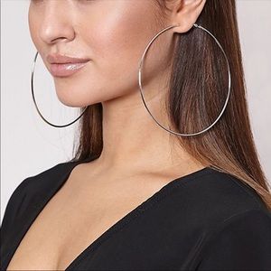 Earrings Gold Jumbo Hoops 4 inches
